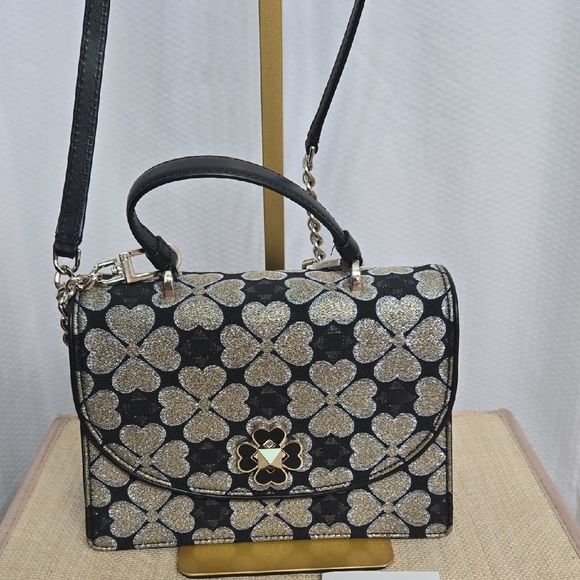 Kate Spade Black and Gold Satchel with Luxurious Accents EUC - Picture 6 of 16